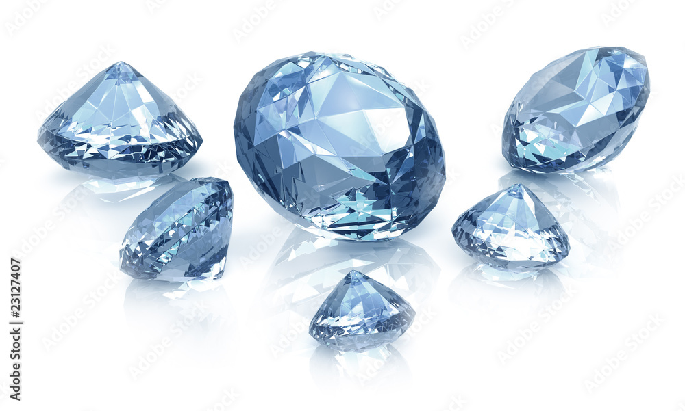 Diamonds set , isolated on white