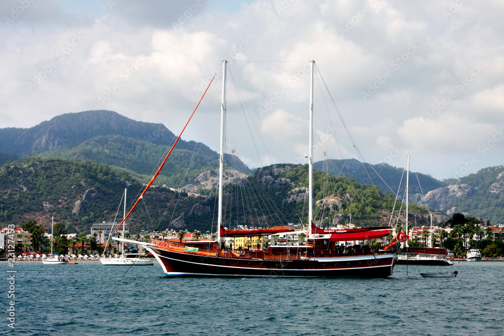 The sea and yachts. Turkey.  Marmaris