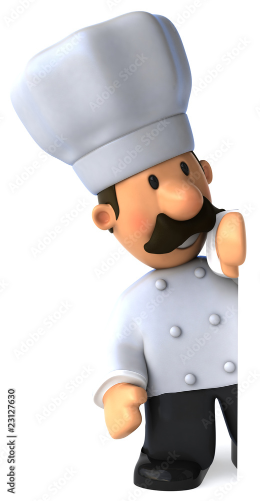 Chef et panneau blanc Chef et panneau blanc