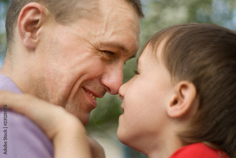 Fototapeta premium happy father with his son
