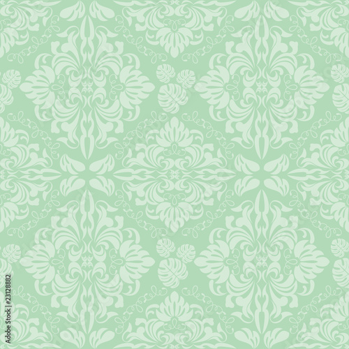 Seamless green floral Pattern