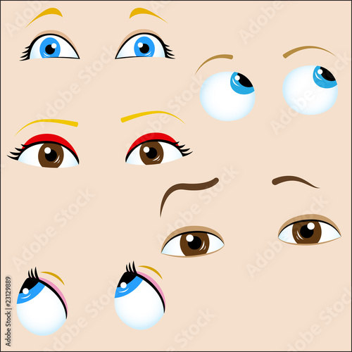 Set of 5 cartoon eyes.