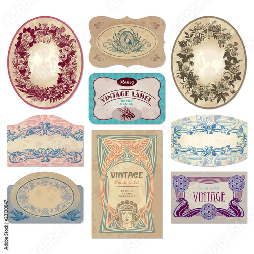vintage labels set (vector)