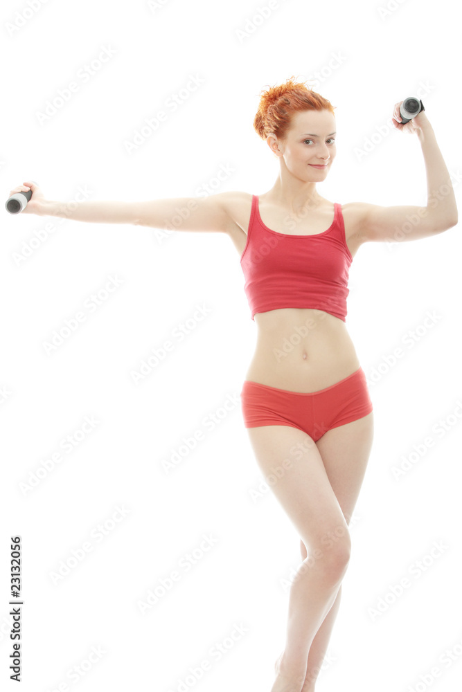 Fototapeta premium Deaf girl exercising