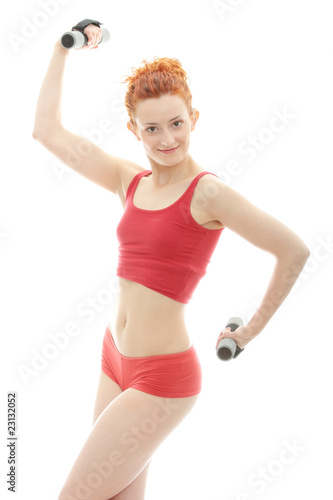 Deaf girl exercising