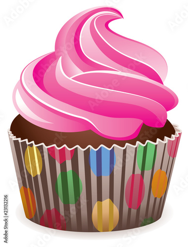 vector pink cupcake