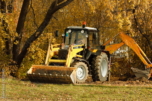 Heavy Duty construction equipment parked at work site