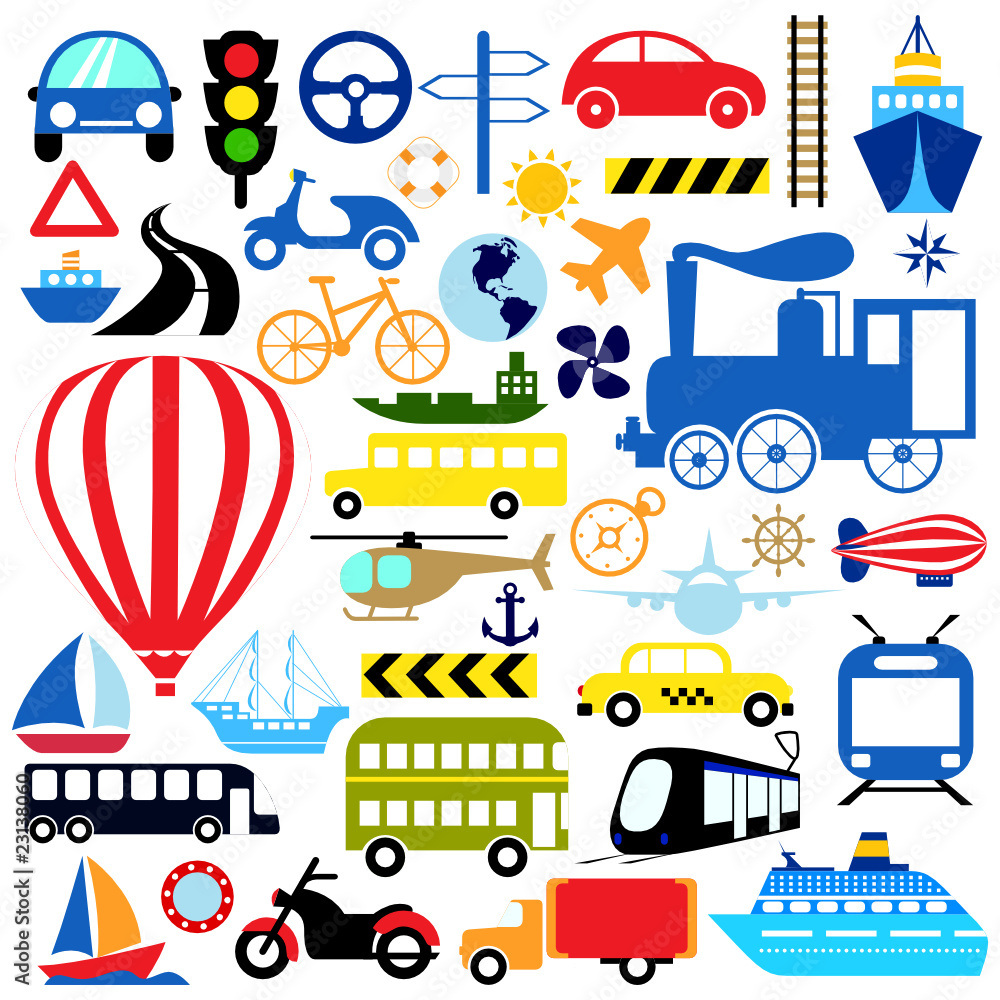 vehicles icon set