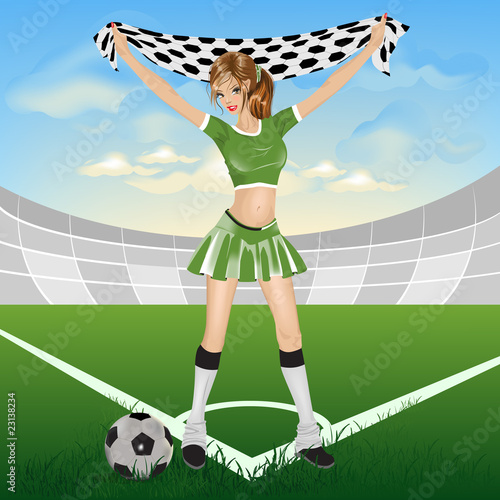 Girl soccer fan