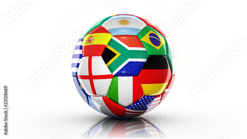 soccer ball with flags of countries in world cup 2010