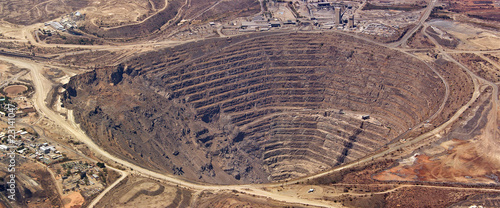 Canvas Print Aerial view of enormous copper mine at palabora, south africa
