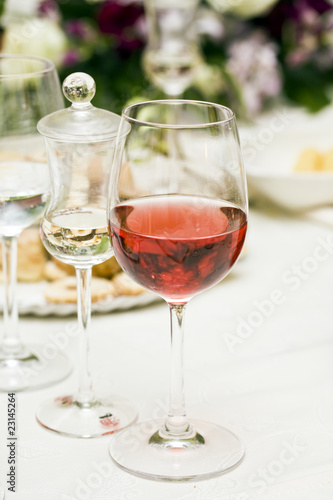 red wine at restaurant