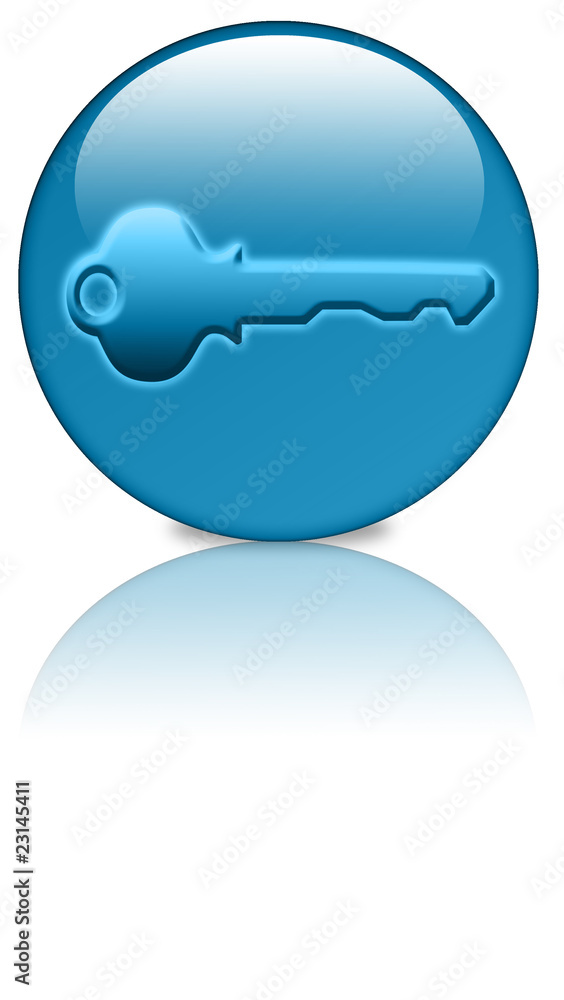 Key Account einloggen Button blue mirror Key Account einloggen Button blue mirror