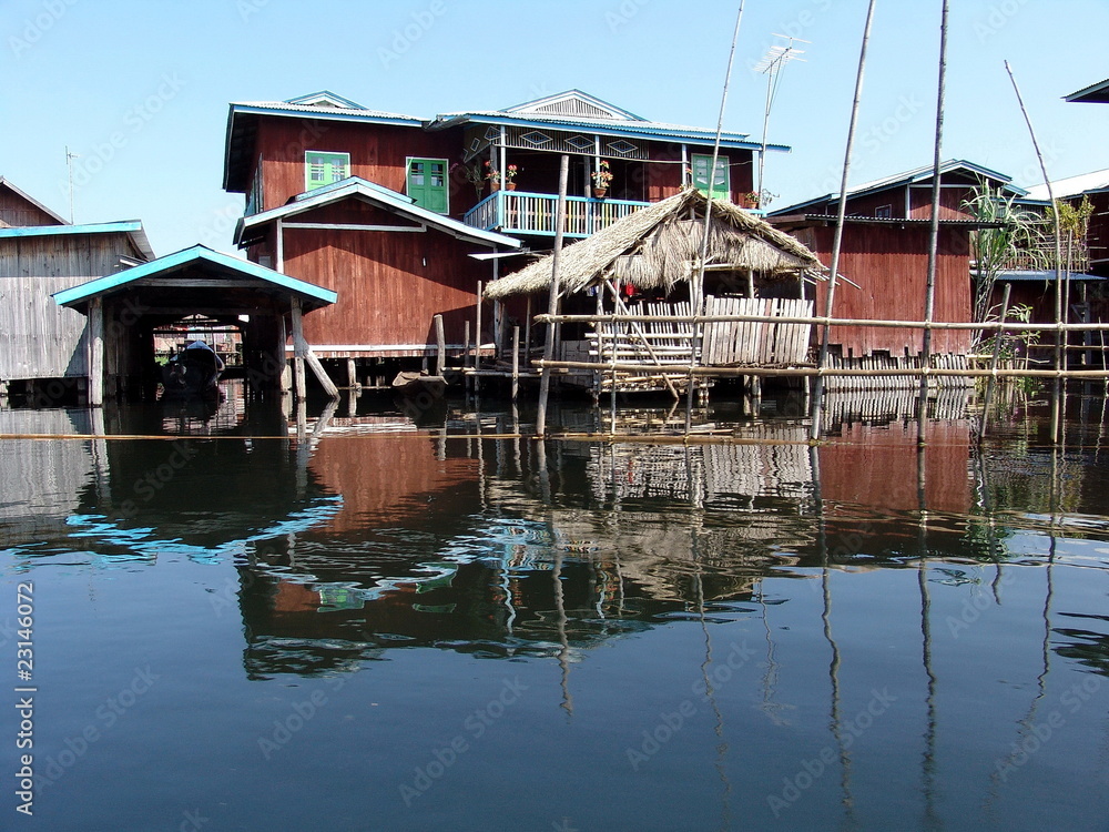 Myanmar, Inle lake floating houses nb.1