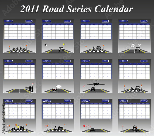 2011 road series calendar with page per month