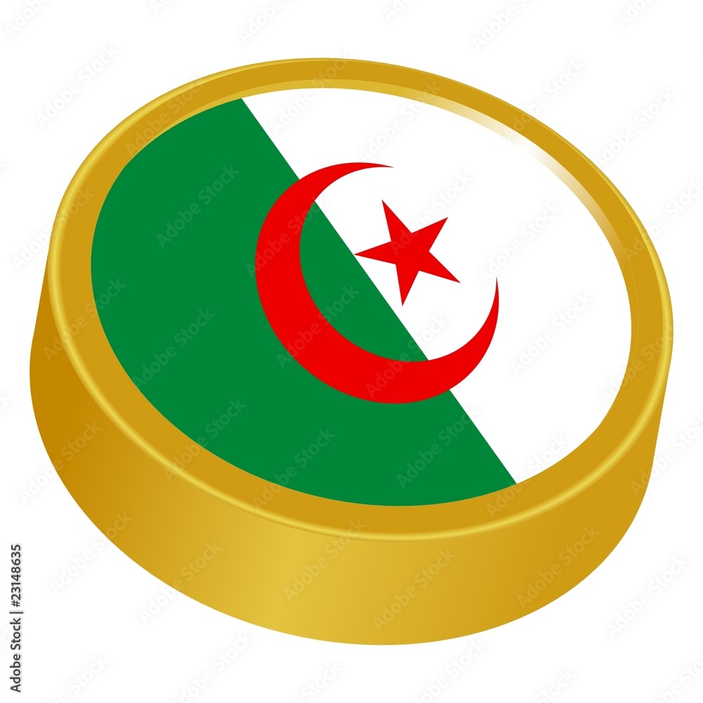 3d button in colors of Algeria 3d button in colors of Algeria