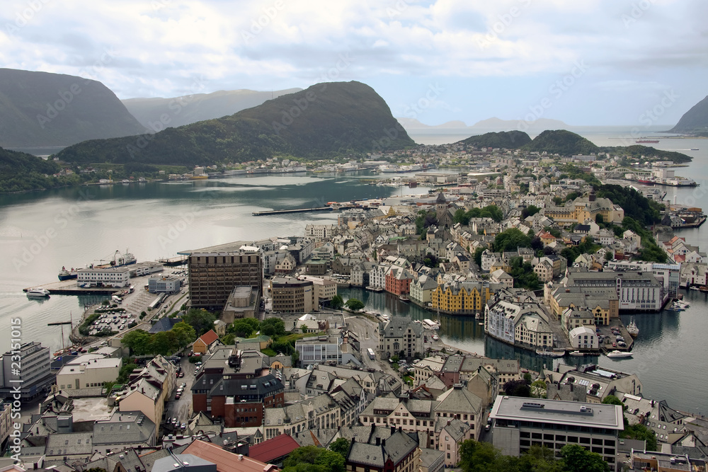 Obraz premium View of alesund city in Norway