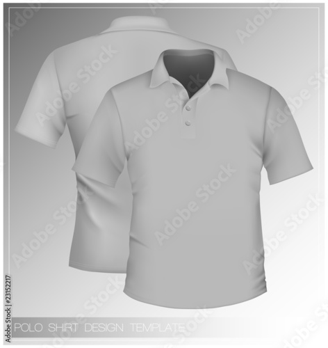 Vector. Men's polo shirt design template.