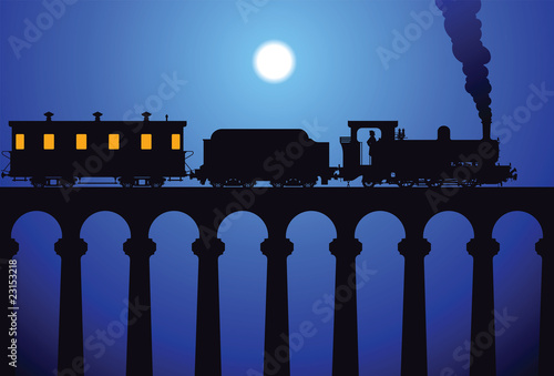 Train on the bridge