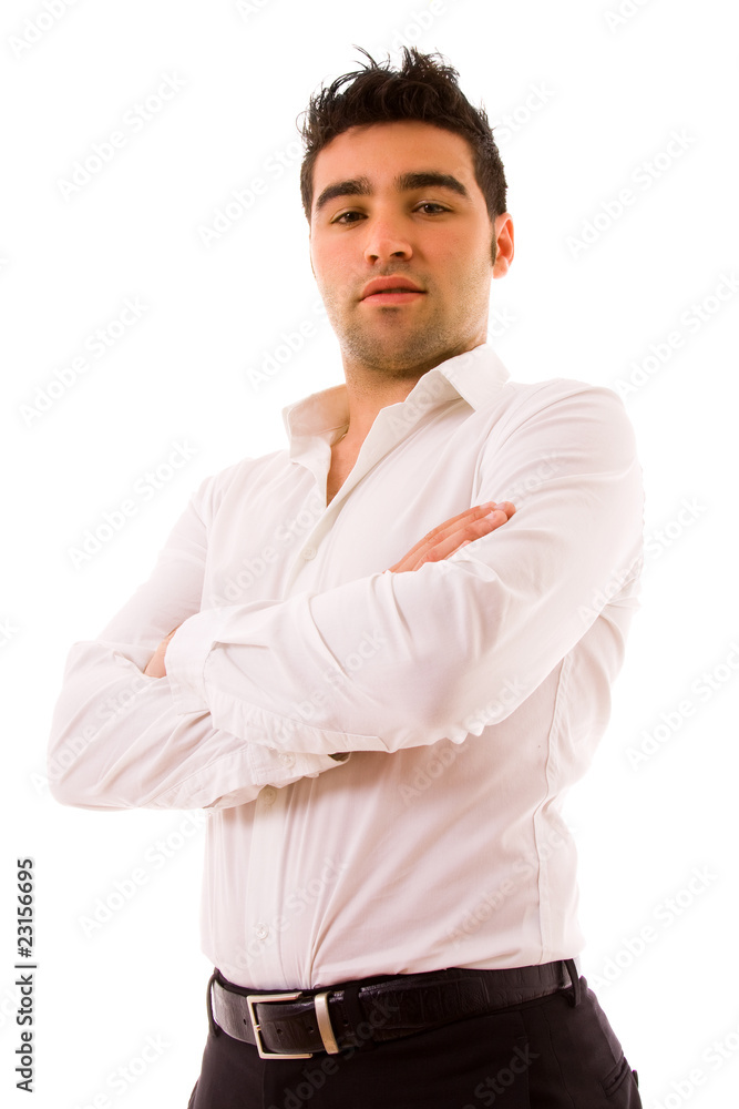 young casual man portrait, isolated on white young casual man portrait, isolated on white