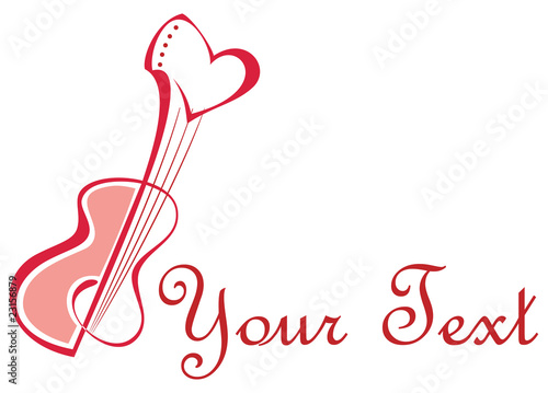 Rimantic guitar with heart