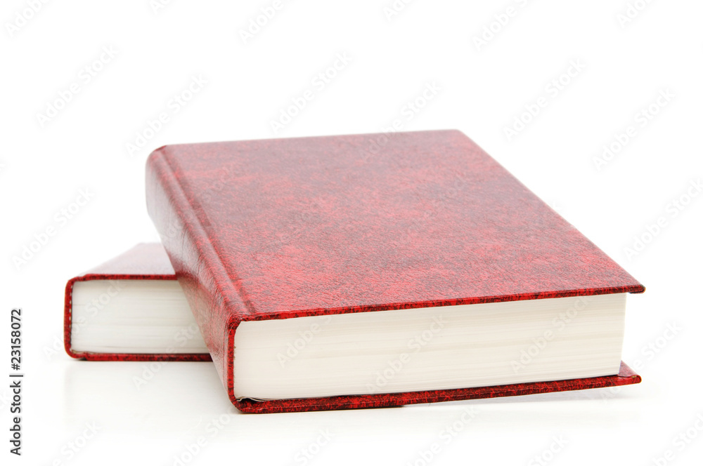 Leather-bound books isolated on the white background Leather-bound books isolated on the white background