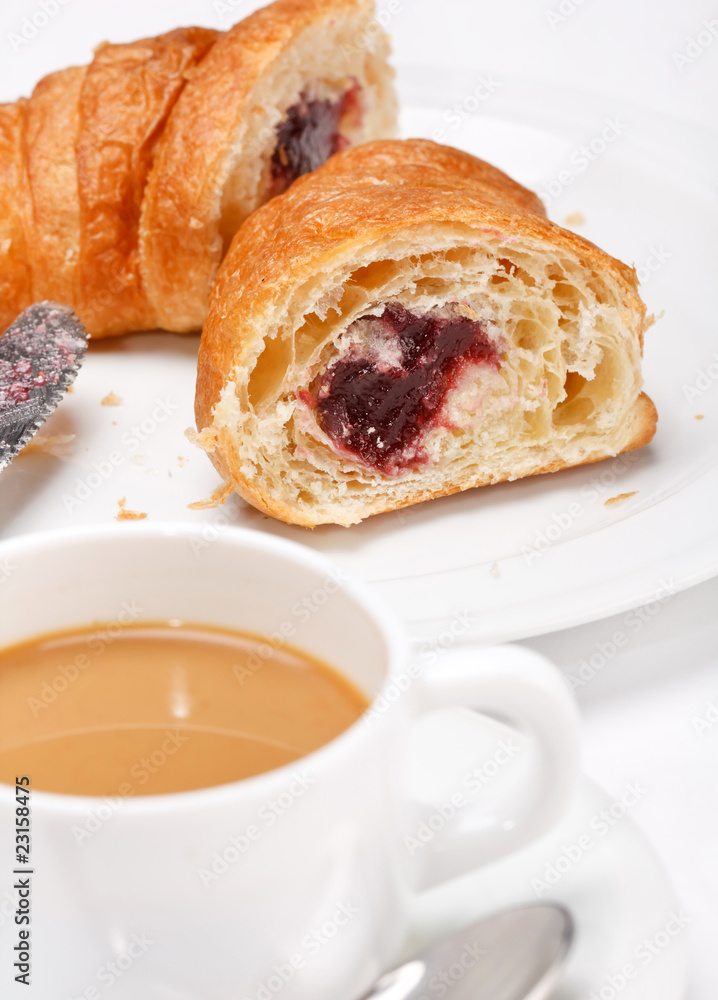 coffee and croissant coffee and croissant