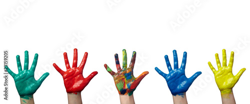 color painted child hand art craft #23159205