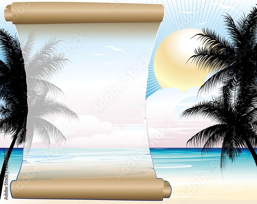 Pergamena su Sfondo Tropicale-Tropical Seascape Background