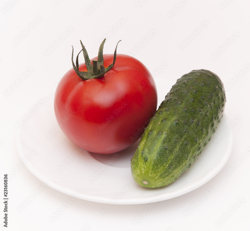 Cucumber and tomato