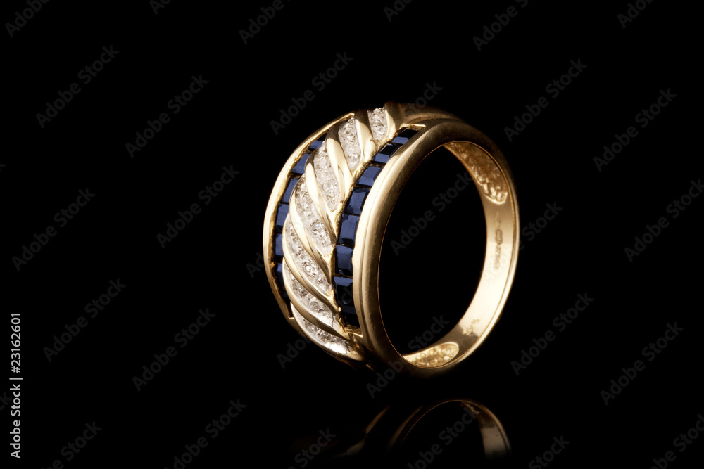 Golden Ring With Precious Stones Golden Ring With Precious Stones