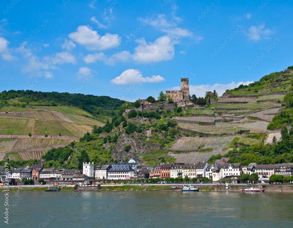 Gutenfels castle in famous rhine valley