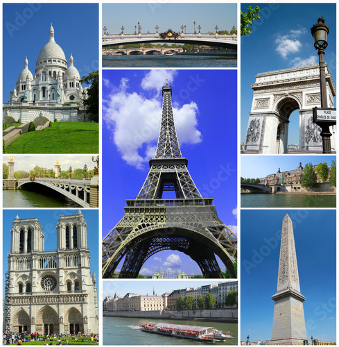 Obraz na plátně Collage Parigi
