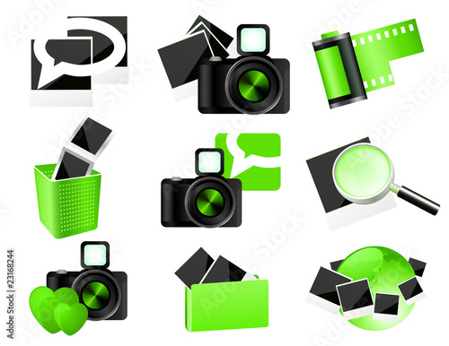 Green photo icons