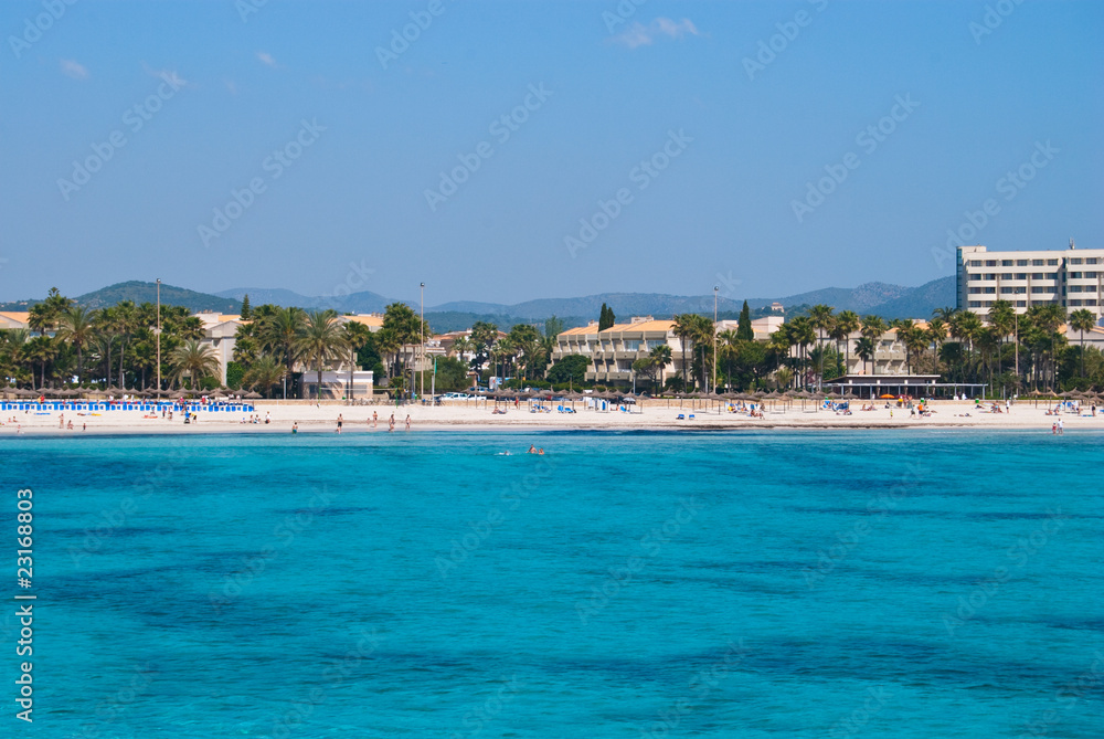 Hotels in Sa Coma suburbs and Mediterranean Sea, Majorca island