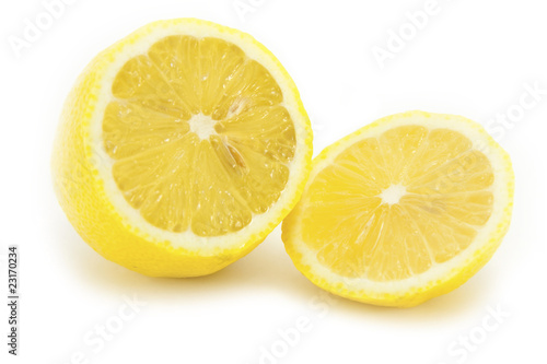 Sliced Lemon on white