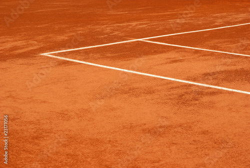 Detailed view of a tennis court