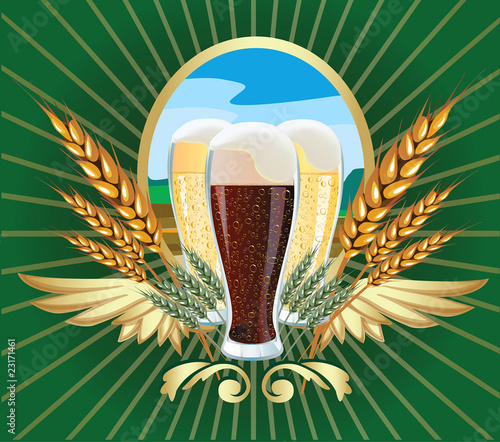 Vector illustration of barley beer label