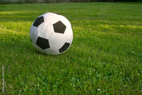 a soft football on the pitch
