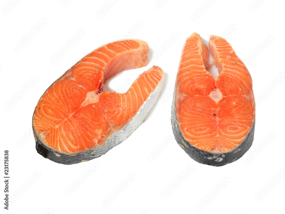 salmon isolated on a white background salmon isolated on a white background