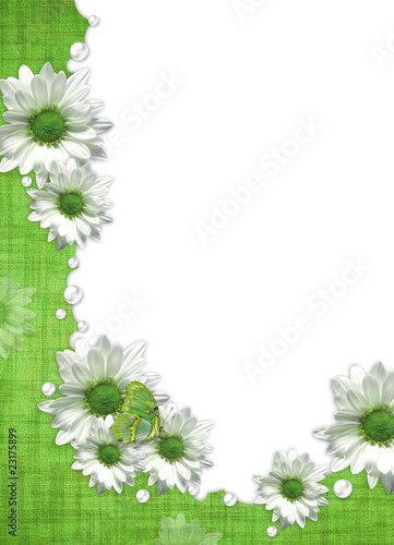 Card for the holiday  with flowers on the abstract background