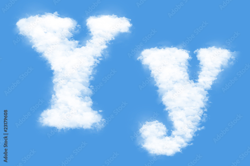 Clouds in shape of the letter