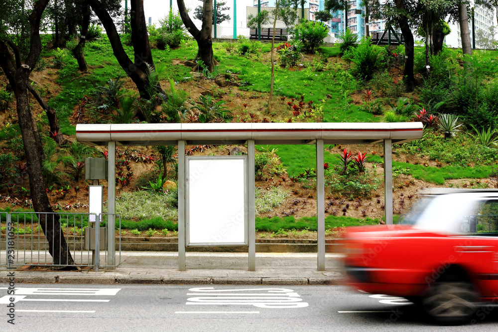 blank advertising billboard on bus stop blank advertising billboard on bus stop