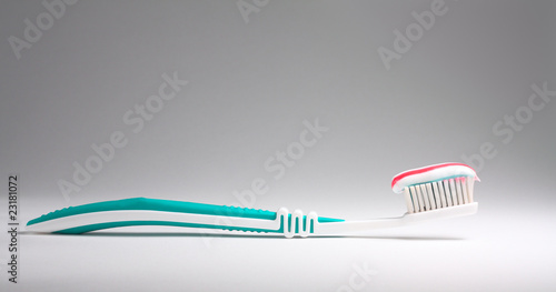 Toothbrushes in a glass