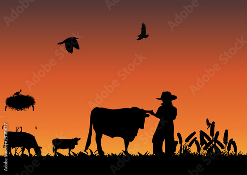 Cowboy in field