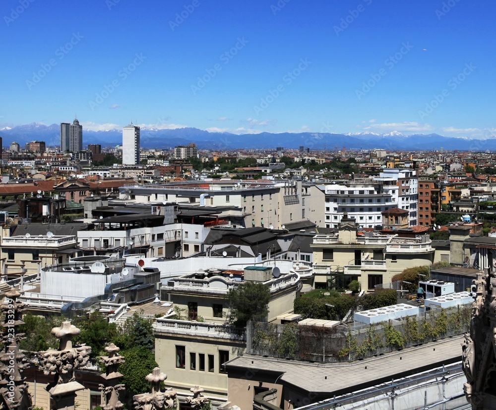 Landscape of Milan, Italy