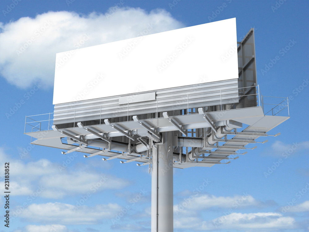 Blank big billboard over blue sky, put your own text here Blank big billboard over blue sky, put your own text here