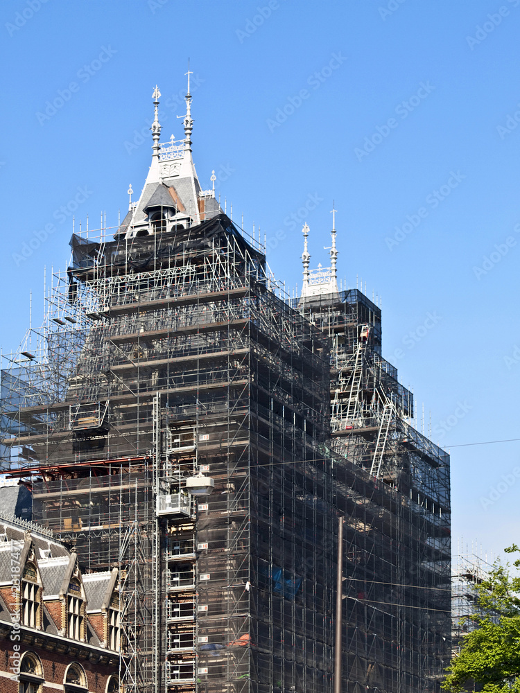 Fototapeta premium Resetoring and Old Building in Amsterdam