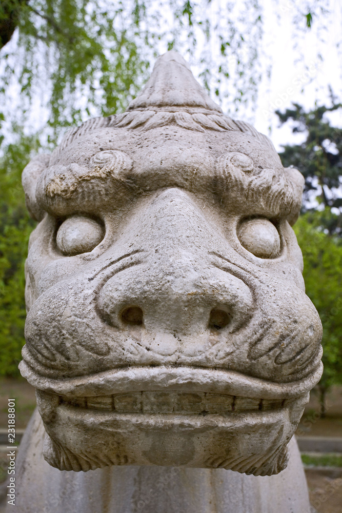 chine,beijing : voie des esprits, tombeau des ming