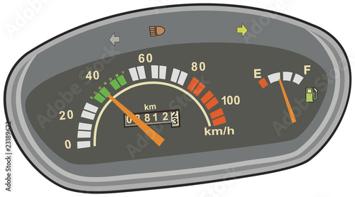 Vector Illustration of a Vehicle Dashboard